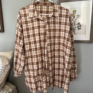 Missguided Maternity brown plaid flannel size L